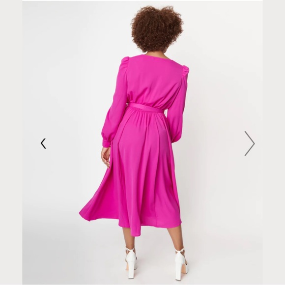 Hot Pink Midi Dress - Picture 6 of 7